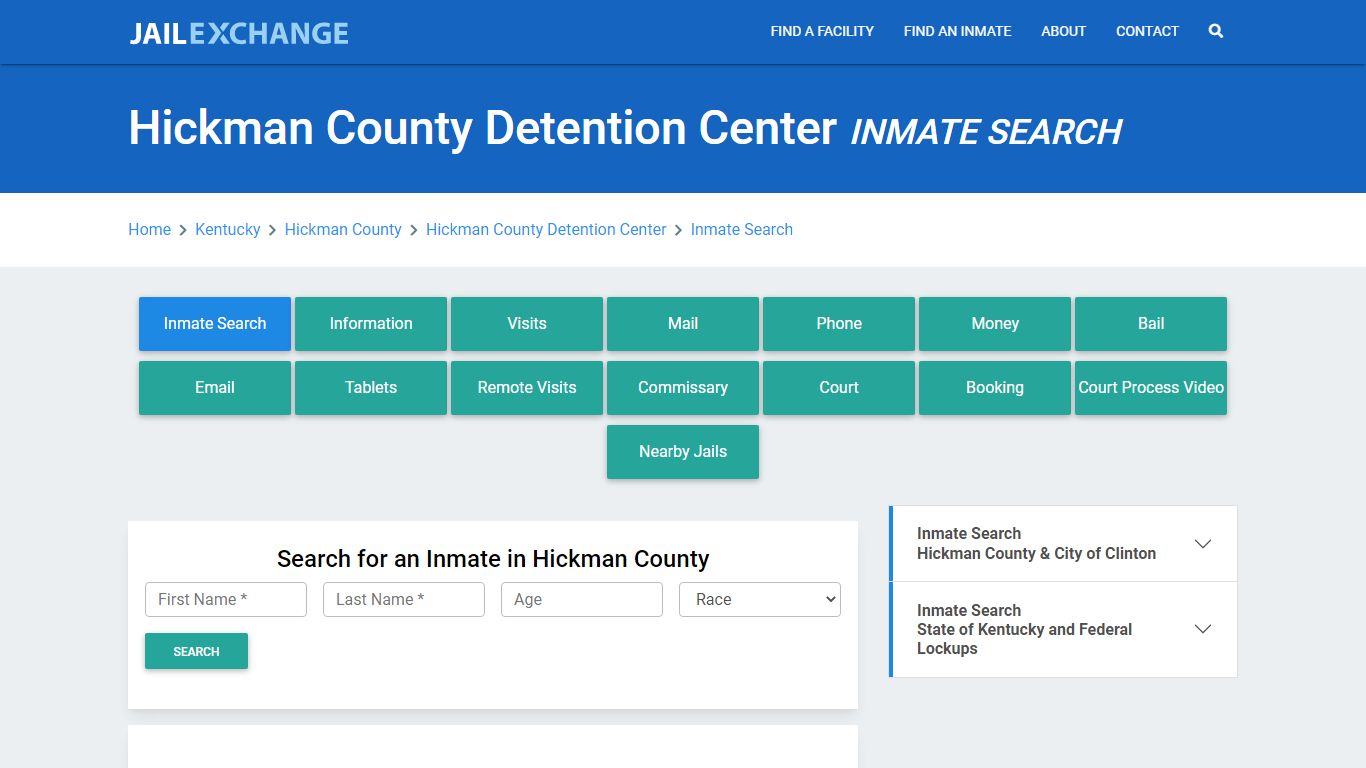 Hickman County Detention Center Inmate Search - Jail Exchange