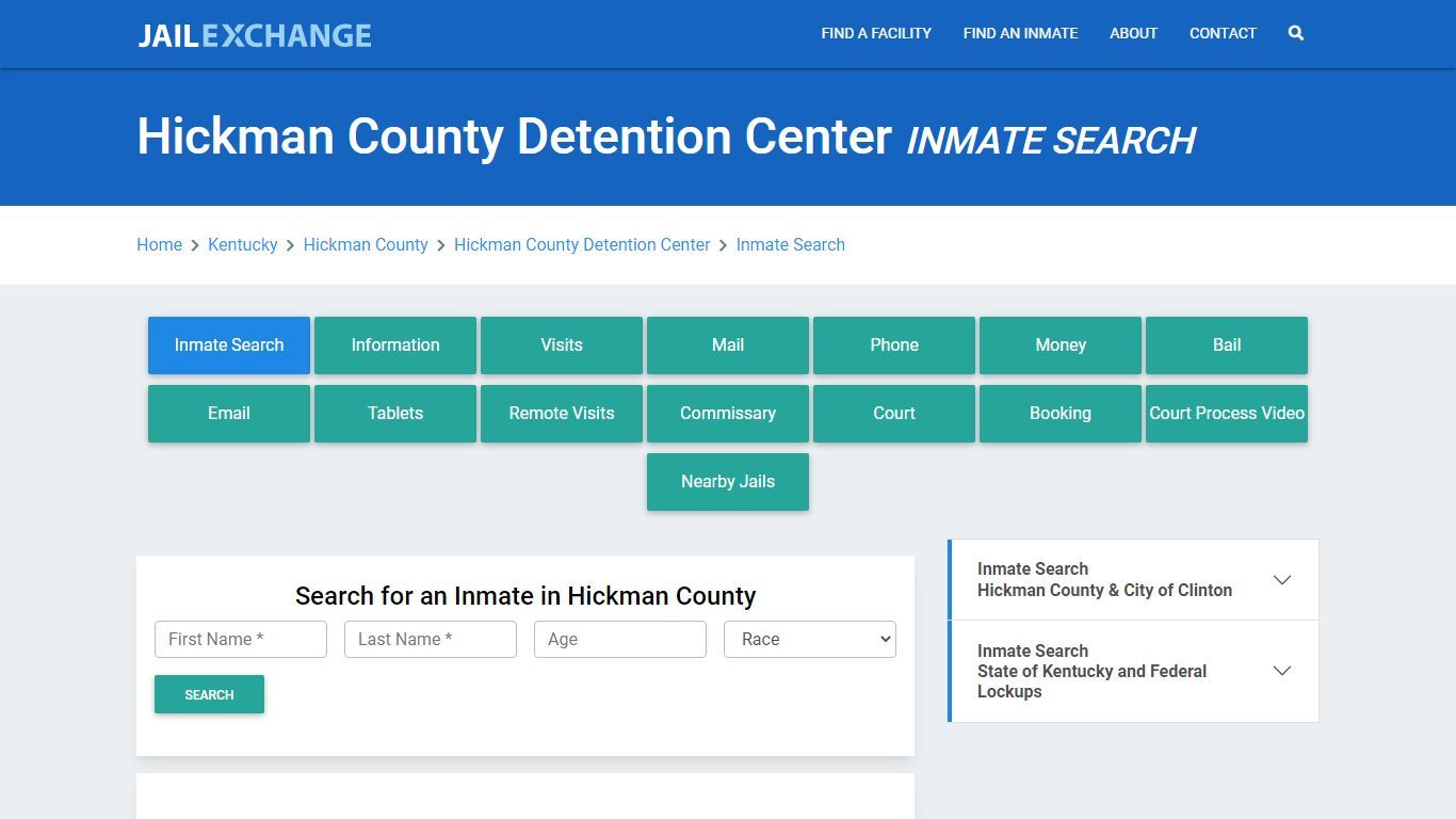 Hickman County Detention Center Inmate Search - Jail Exchange